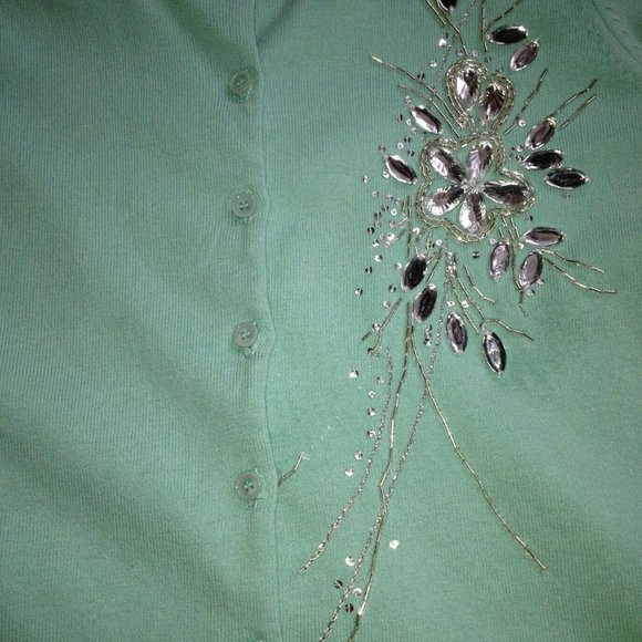 ESPRIT Crystal Embellished Short Sleeve Cardigan - Picture 4 of 5